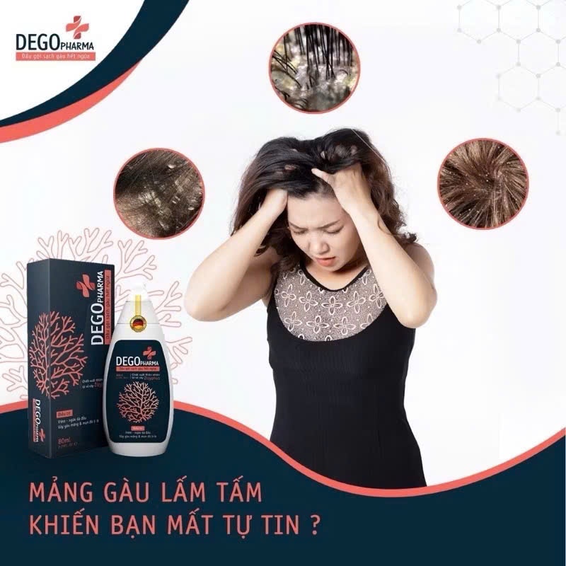 Dầu Gội Đầu DEGO PHARMA 80ml Dứt Điểm Gàu Ngứa Nấm Da Đầu & Viêm Da Tiết Bã,,,,,,