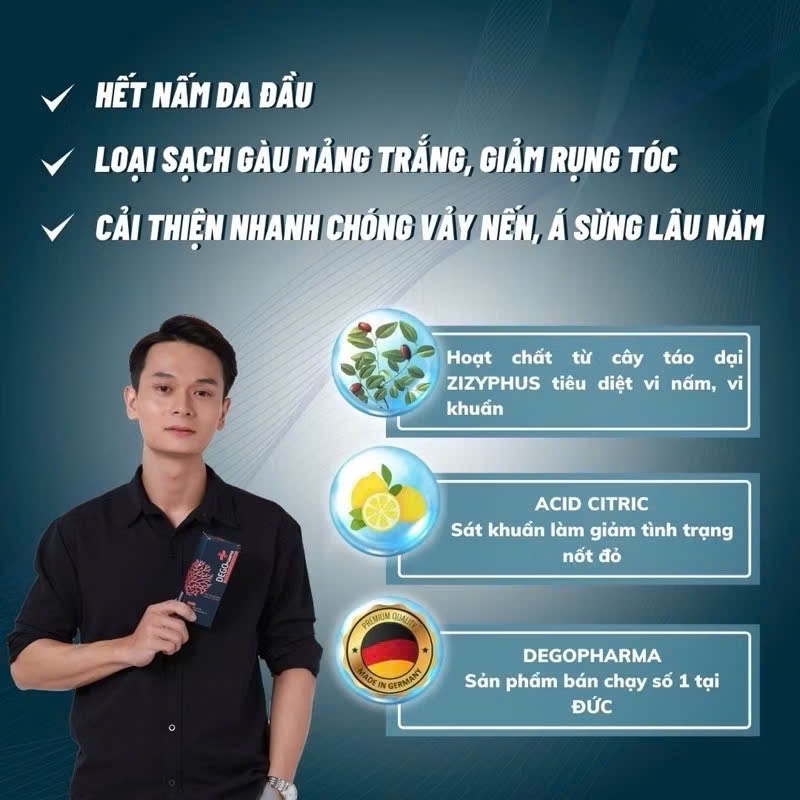 Dầu Gội Đầu DEGO PHARMA 80ml Dứt Điểm Gàu Ngứa Nấm Da Đầu & Viêm Da Tiết Bã,,,,,,