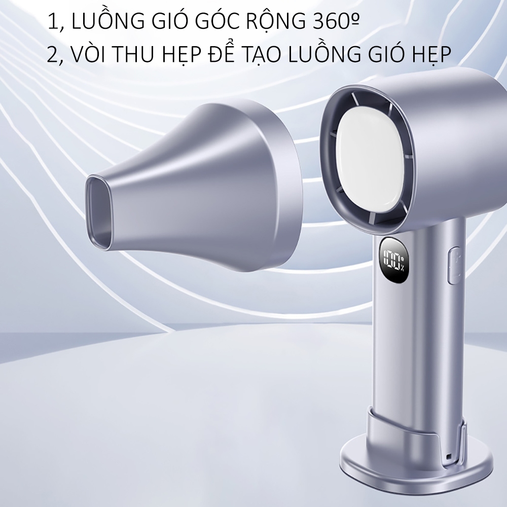 Tốc độ cao ​​100 tốc độ ​​Quạt, Quạt Mini phong cách mới nhất, có đèn, Quạt cầm tay sạc pin