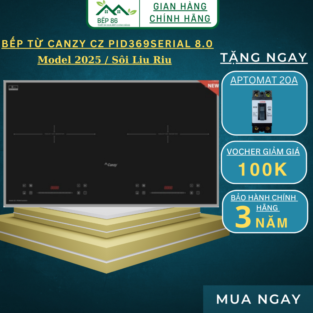 Bếp từ đôi CANZY CZ PID369SERIAL 8.0 | Tính năng sôi liu riu | Model ...