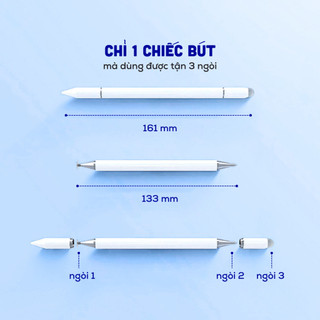 Bút Cảm Ứng Đa Năng 3IN1 Tương Thích Điện Thoại Máy Tính Bảng Laptop, Bút Đa Năng Hít Máy Tính Bảng Xịn Sò - BCU01