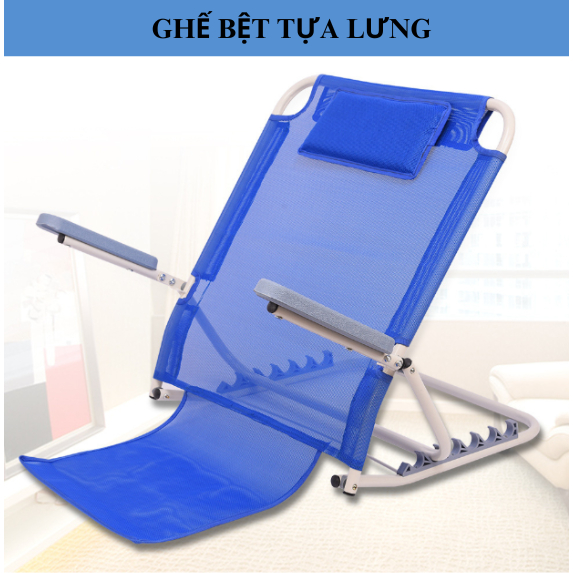 Ghế tưa lưng trên giường cho người già, người bệnh, người nằm liệt giường - Có tay vịn