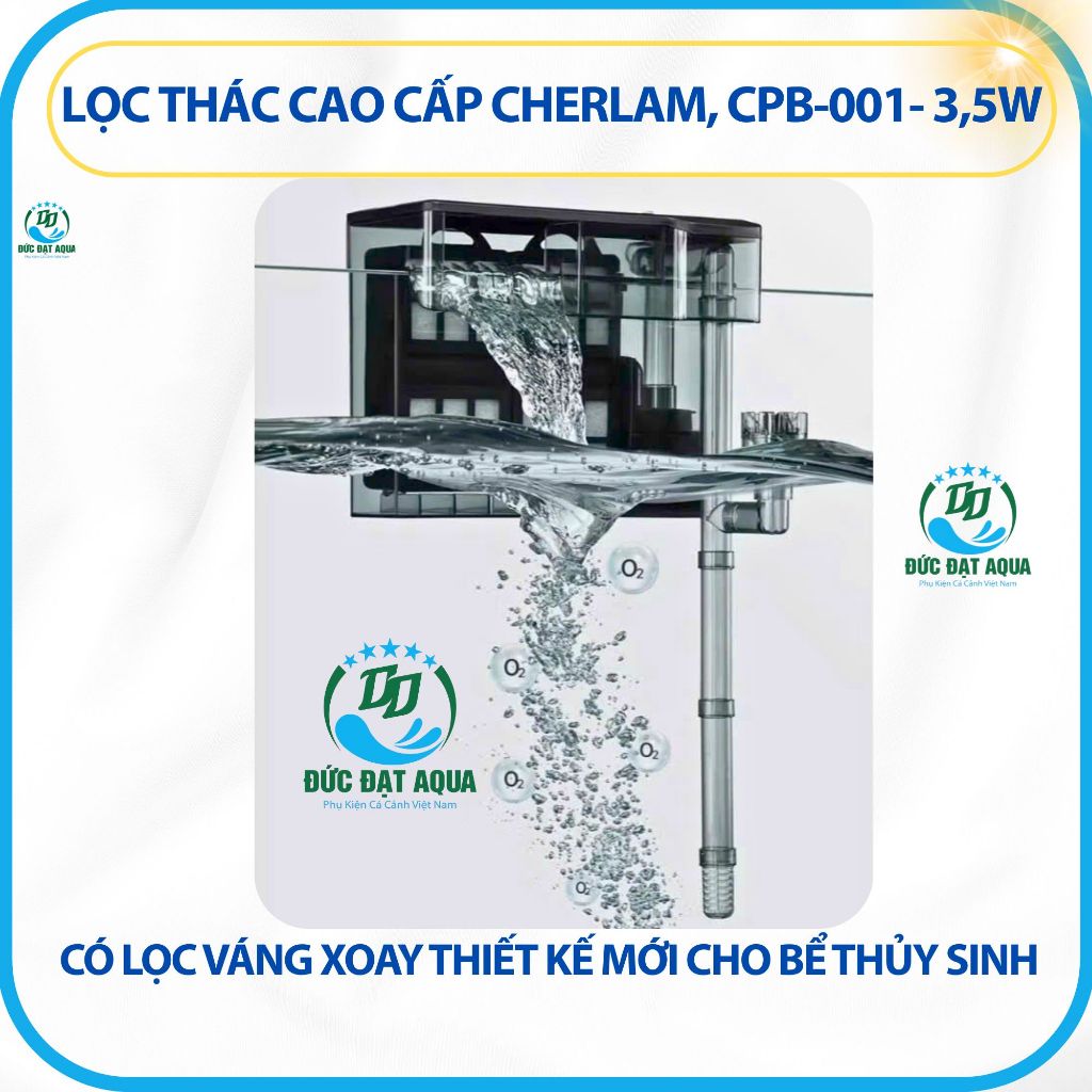 Lọc thác xoay Cherlam đủ công suất 3.5W - 8W cho bể cá cảnh, thủy sinh 5