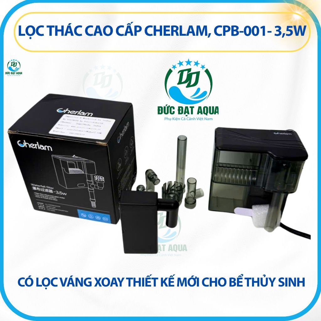 Lọc thác xoay Cherlam đủ công suất 3.5W - 8W cho bể cá cảnh, thủy sinh 2