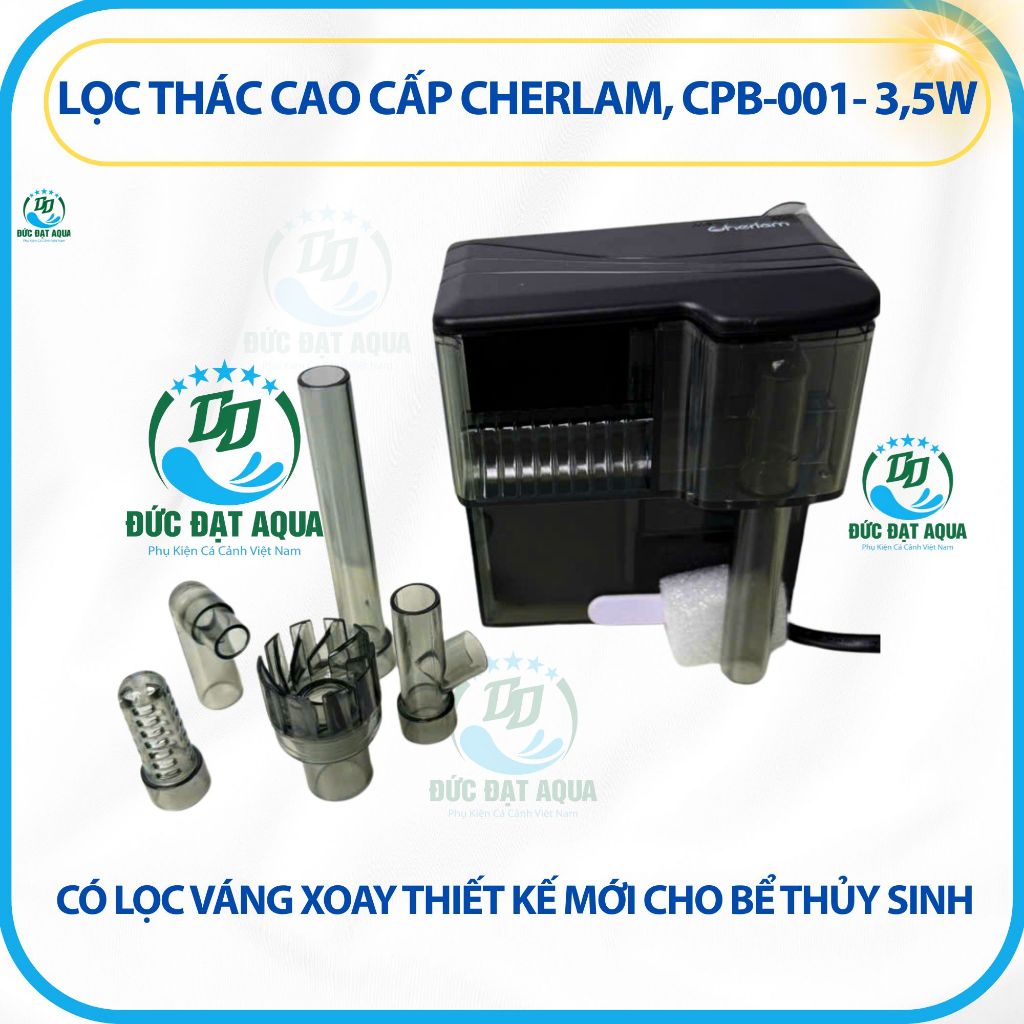 Lọc thác xoay Cherlam đủ công suất 3.5W - 8W cho bể cá cảnh, thủy sinh 8