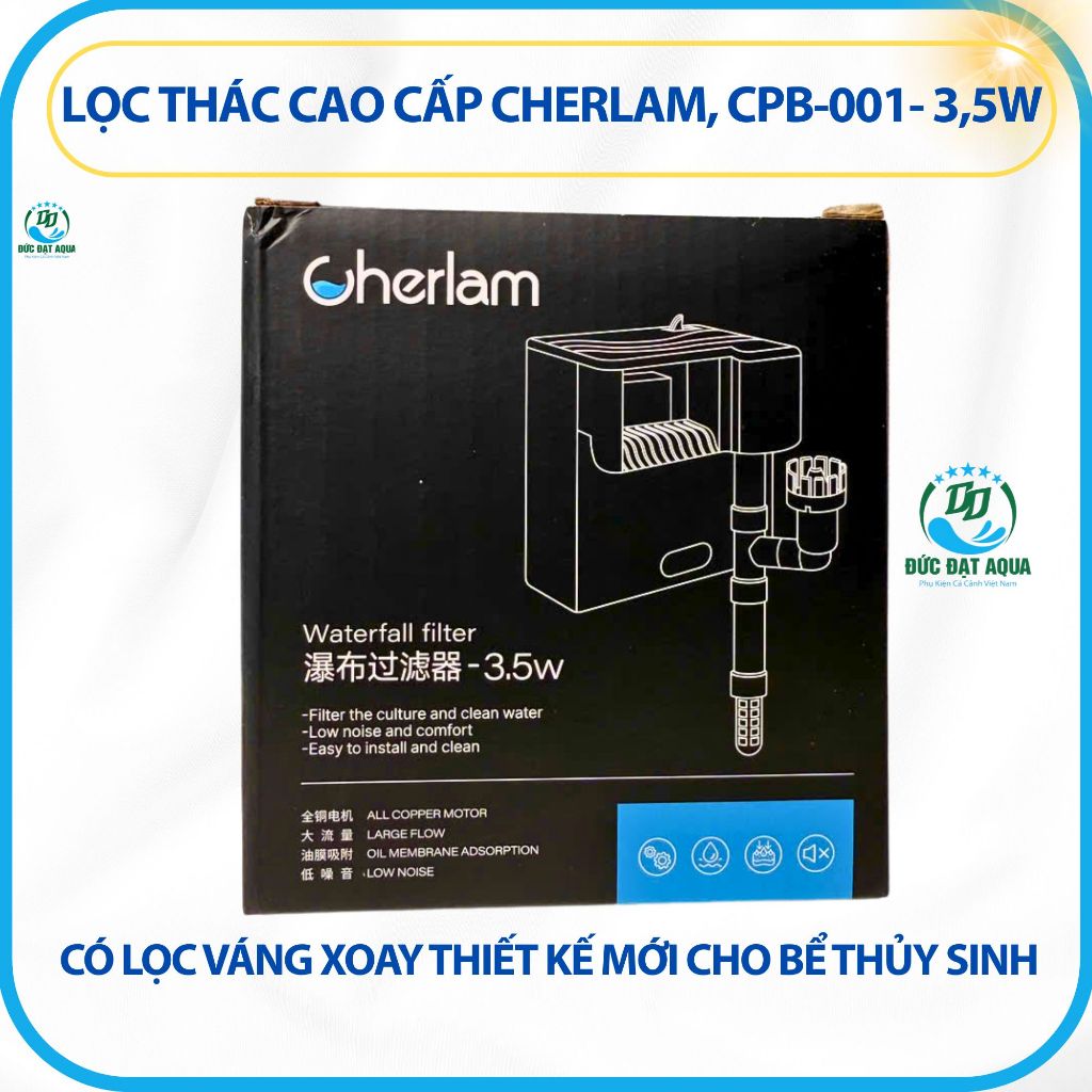 Lọc thác xoay Cherlam đủ công suất 3.5W - 8W cho bể cá cảnh, thủy sinh 7