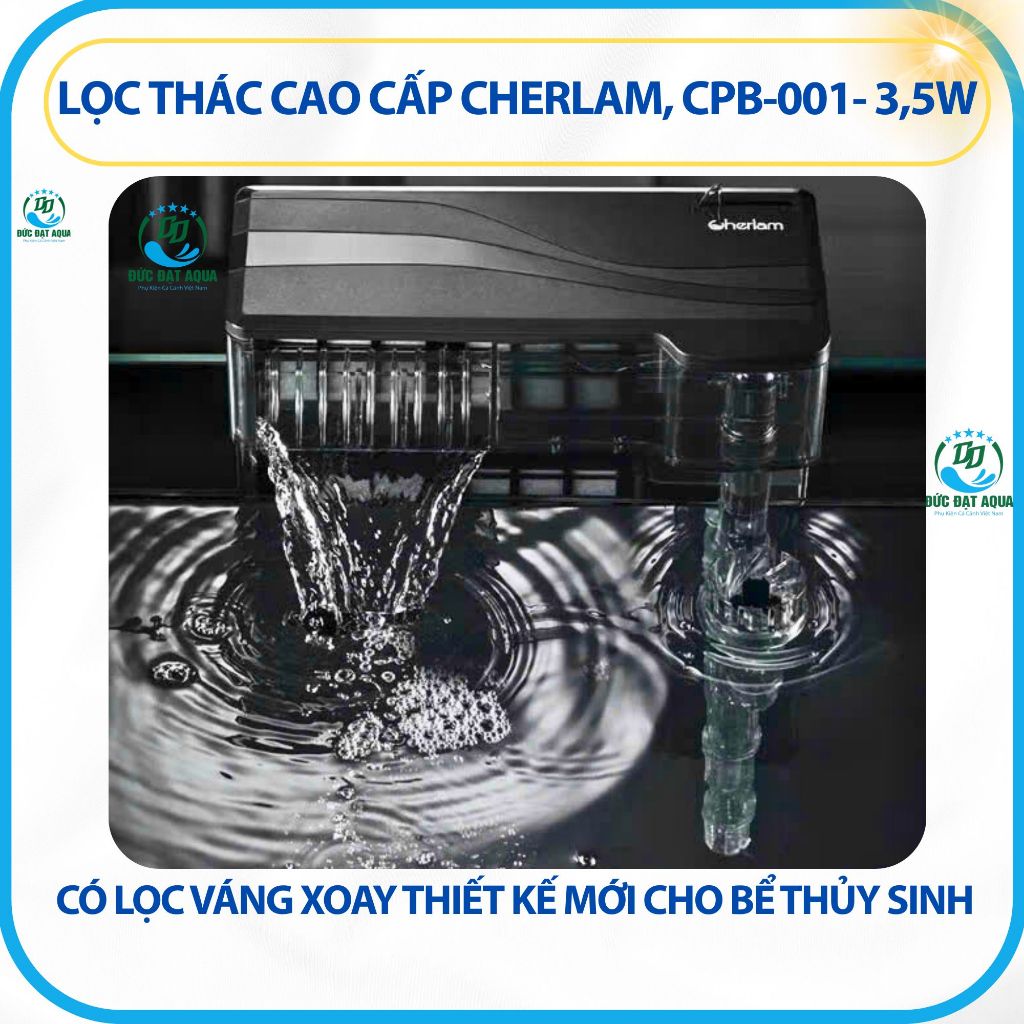 Lọc thác xoay Cherlam đủ công suất 3.5W - 8W cho bể cá cảnh, thủy sinh 6