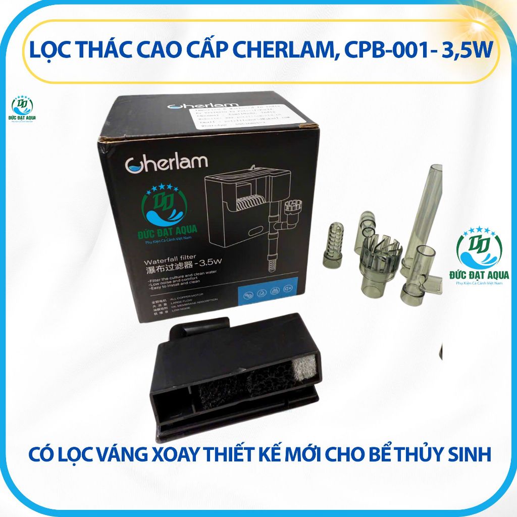 Lọc thác xoay Cherlam đủ công suất 3.5W - 8W cho bể cá cảnh, thủy sinh 9
