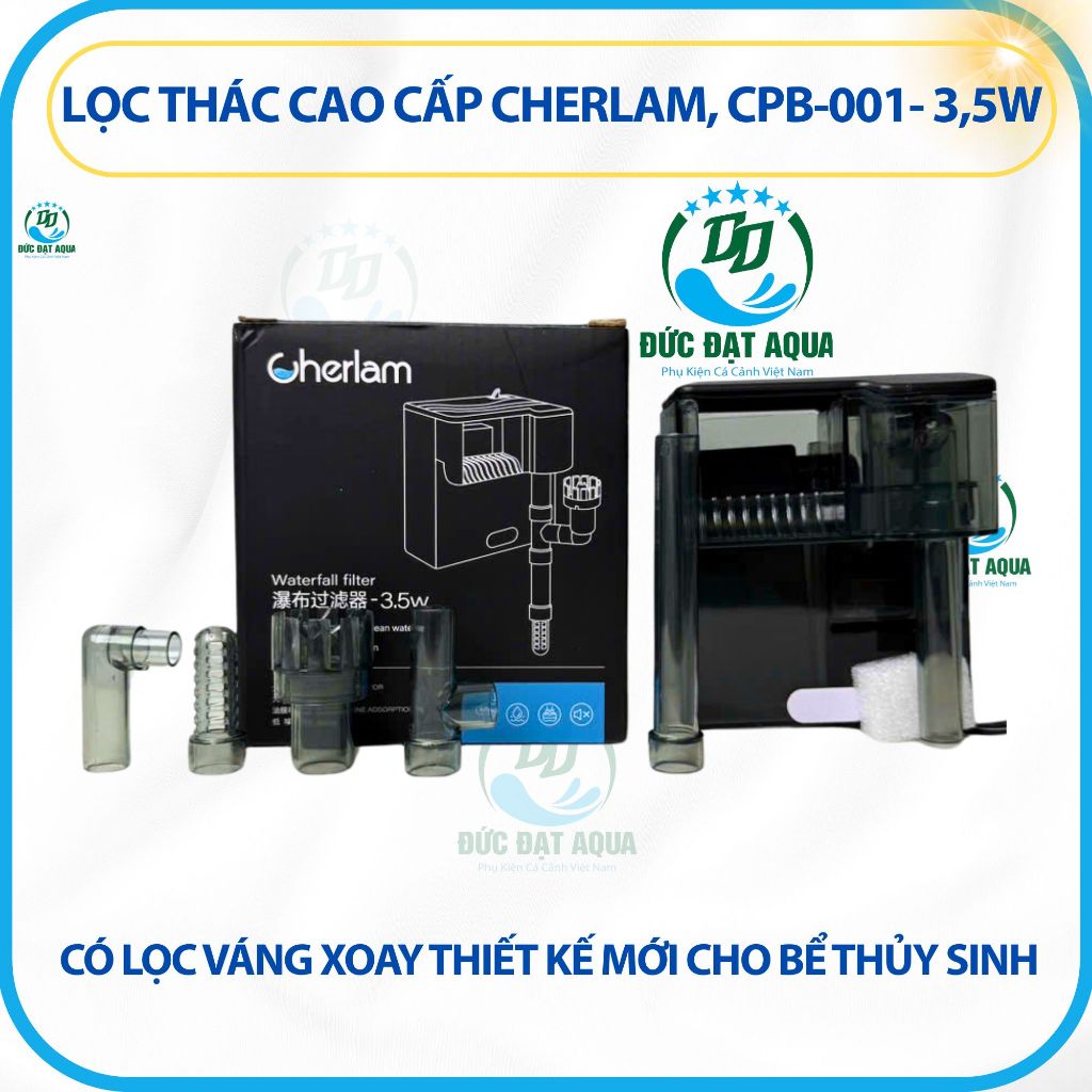 Lọc thác xoay Cherlam đủ công suất 3.5W - 8W cho bể cá cảnh, thủy sinh