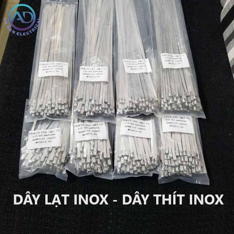 Dây rút, thít inox 304 bản 4.6 10cm 15cm 20cm 25cm 30cm 35cm 40cm 50cm ...