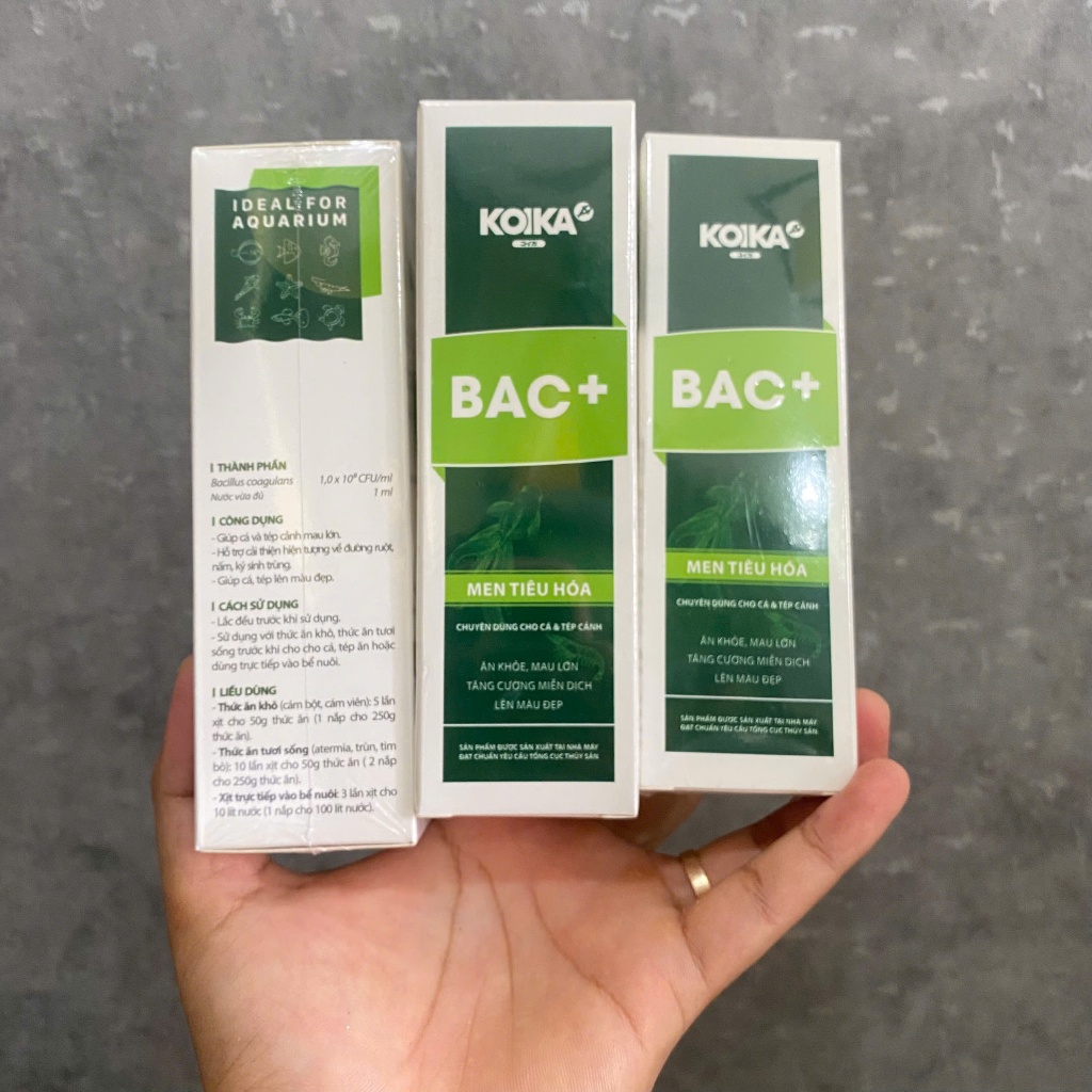 Men tiêu hóa BAC+ KOIKA dùng cho cá, tép thể tích 105ml