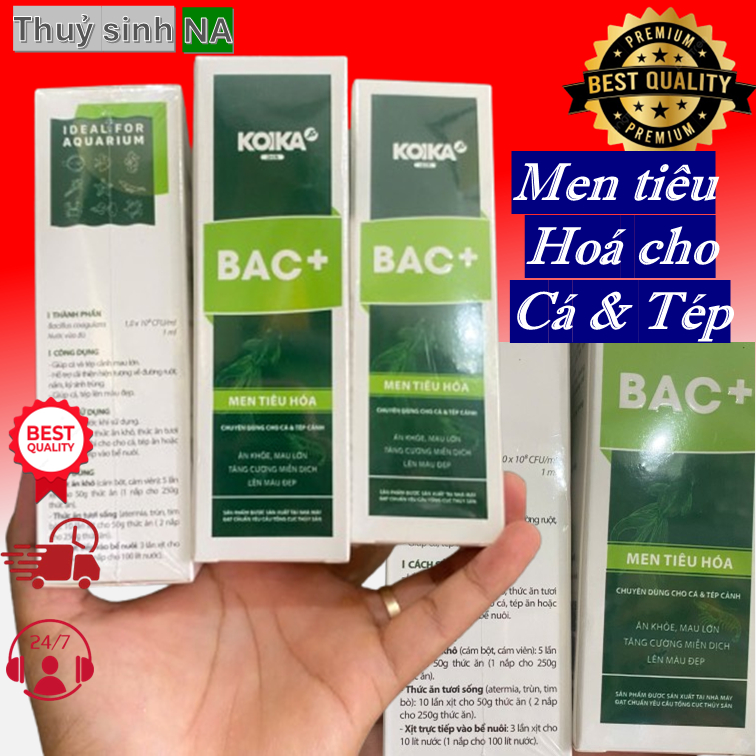 Men tiêu hóa BAC+ KOIKA dùng cho cá, tép thể tích 105ml