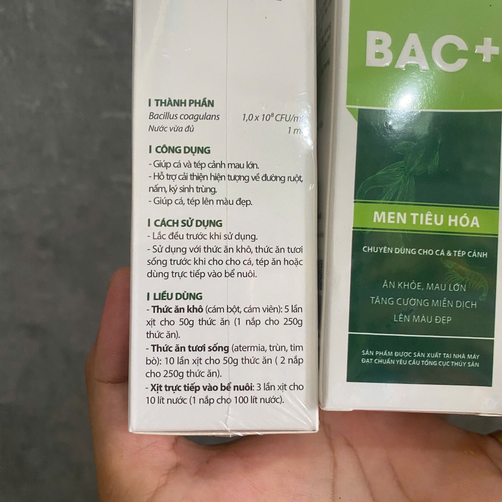 Men tiêu hóa BAC+ KOIKA dùng cho cá, tép thể tích 105ml