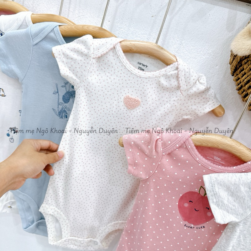 [MD195] 9-12m Bodysuit/áo liền thân ngắn tay Car.ter chất liệu cotton mềm mát cho bé xuất xịn