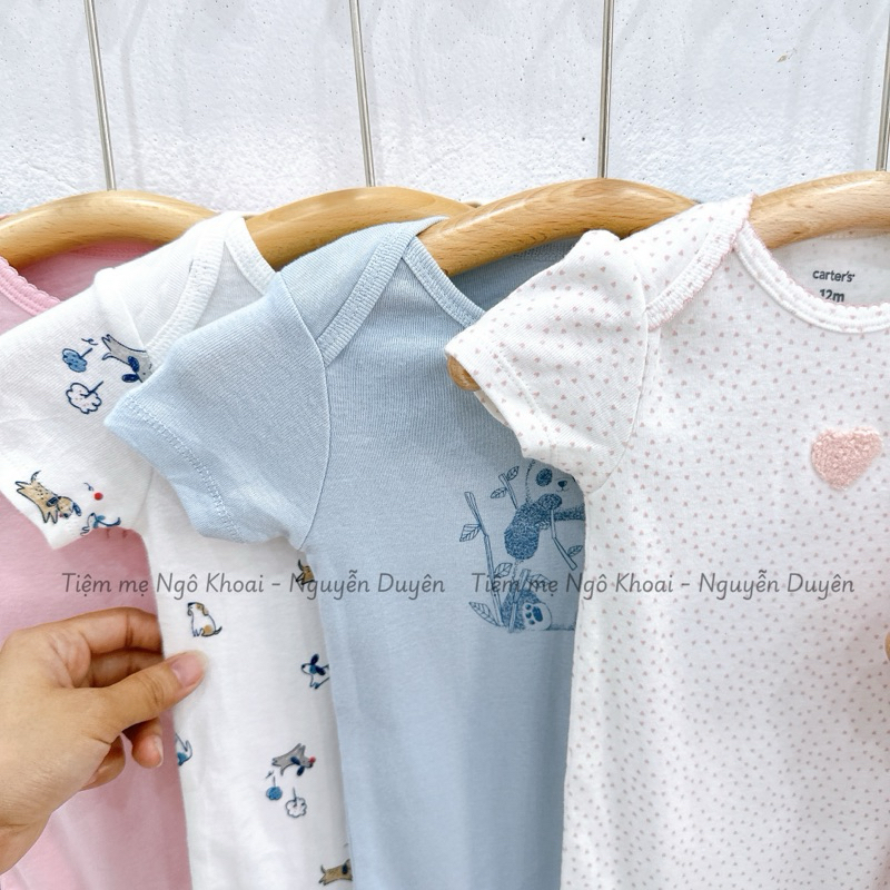 [MD195] 9-12m Bodysuit/áo liền thân ngắn tay Car.ter chất liệu cotton mềm mát cho bé xuất xịn