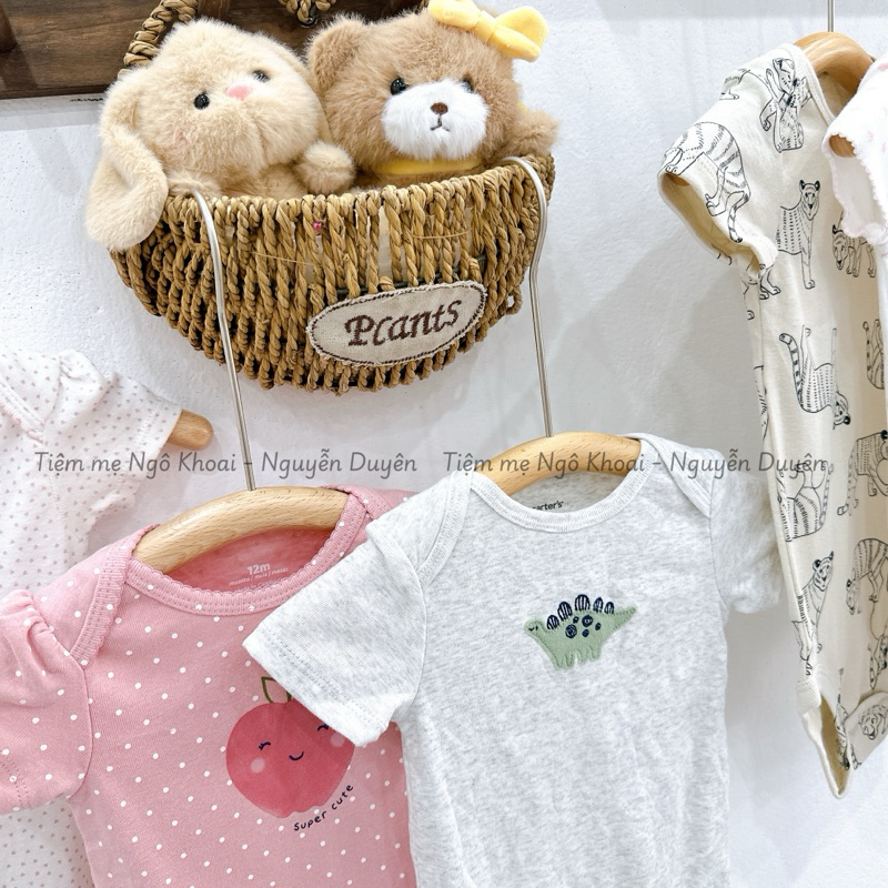 [MD195] 9-12m Bodysuit/áo liền thân ngắn tay Car.ter chất liệu cotton mềm mát cho bé xuất xịn