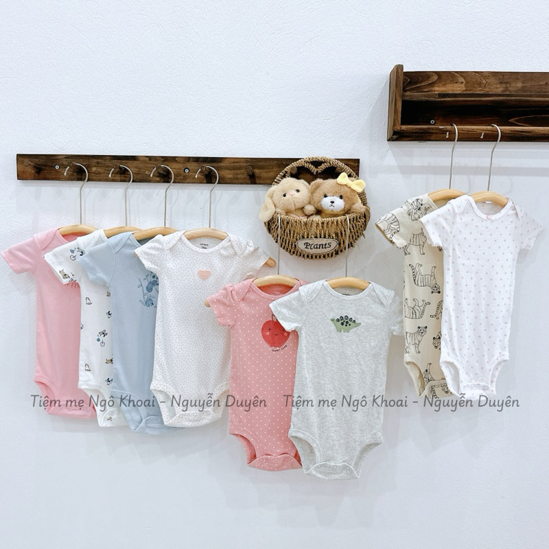[MD195] 9-12m Bodysuit/áo liền thân ngắn tay Car.ter chất liệu cotton mềm mát cho bé xuất xịn