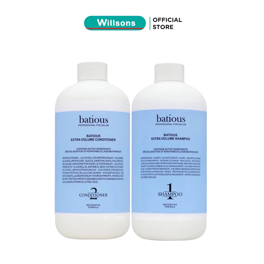 Dầu gội xả tăng phồng Batious Extra Volume xanh 500ML | Shopee Việt Nam