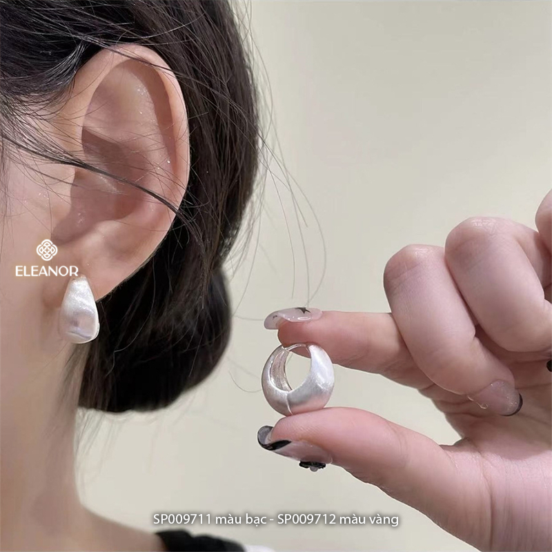 Bông tai nữ chuôi bạc 925 Eleanor Accessories basic phụ kiện trang sức khuyên tai tròn 9711