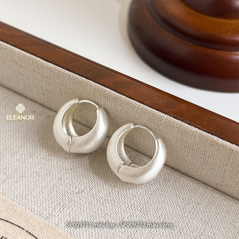 Bông tai nữ chuôi bạc 925 Eleanor Accessories basic phụ kiện trang sức khuyên tai tròn 9711