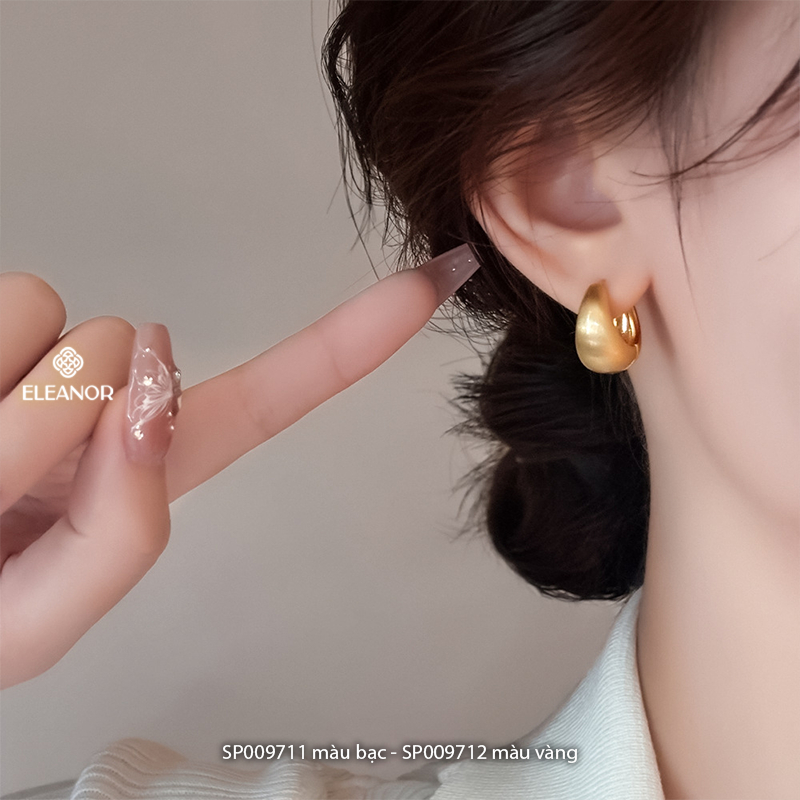 Bông tai nữ chuôi bạc 925 Eleanor Accessories basic phụ kiện trang sức khuyên tai tròn 9711