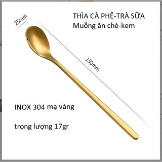 Combo 5 Thìa Nhỏ 15cm INOX 304 Miệng giọt Nước Cà Phê Kem Bánh Đều Dùng Được Muỗng Siêu Đẹp