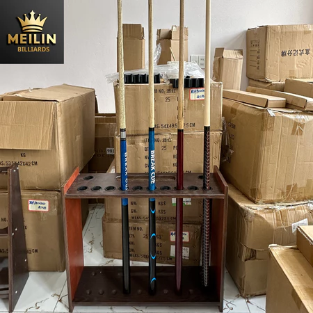 Giá để cơ bida gỗ/ Giá để cơ 12 lỗ/ Giá cơ bi a di động nguyên kệ/ Giá cơ đi động