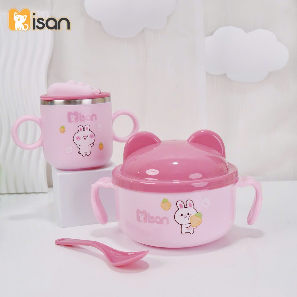 Ảnh Combo Bát ăn dặm kèm thìa và Cốc ăn dặm giữ nhiệt KidAndMom Misan cao cấp cho bé 2