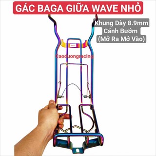 Gác baga xe máy gắn cho honda wave nhỏ màu titan sáng bóng  inox dày 10ly phụ tùng xe máy caoduongracing