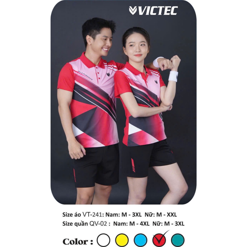 ÁO CẦU LÔNG NAM NỮ CỔ TRỤ VICTEC
