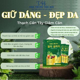 Thạch lựu cần tây hỗ trợ giảm cân, giữ dáng, làm đẹp da, hộp 10 gói