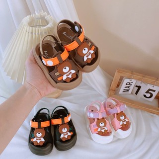 Dép Sandal Mũi Chống Vấp Tập Đi Cao Su Mềm Êm Chân Cho Bé Trai K168