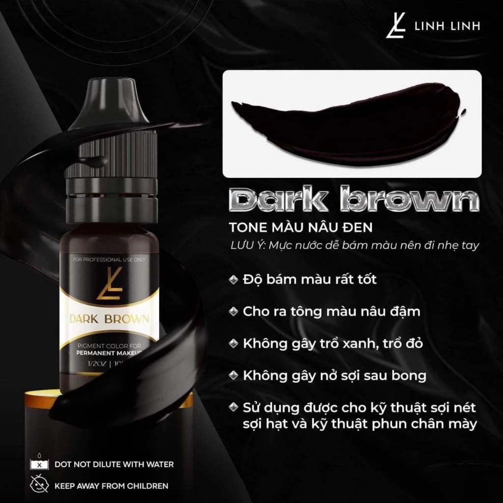 Mực chuyên kéo sợi HairStrokes Linh Linh full 10ml. chiết 5ml, phun xăm thẩm mỹ M09