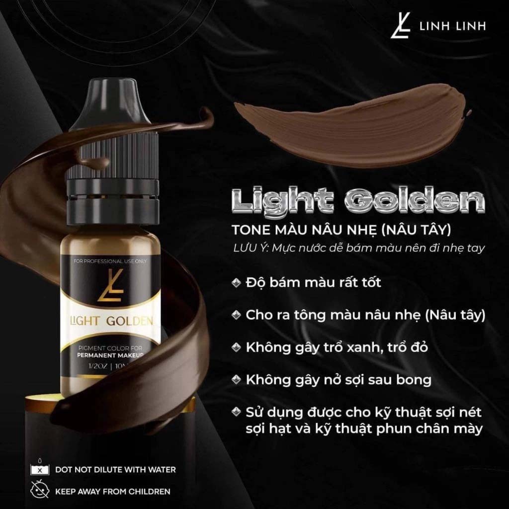 Mực chuyên kéo sợi HairStrokes Linh Linh full 10ml. chiết 5ml, phun xăm thẩm mỹ M09