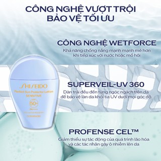 Sữa chống nắng cho da nhạy cảm Shiseido GSC Perfect Sun Protector Lotion Sensitive SPF50+ 50ml