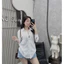 Áo sơ mi trắng dài tay thêu cá sấu nữ dáng suông basic thời trang công sở chất vải đẹp kèm ảnh thật 2025