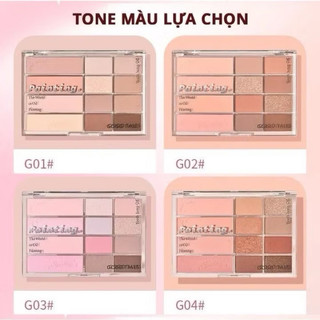 Bảng Phấn Mắt Má Hồng GogoTales 12 Ô Mist Soft Focus Powder Blusher Eyeshadow Nhũ lì Tông màu Pastel - Minna cosmetics