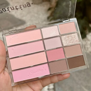 Bảng Phấn Mắt Má Hồng GogoTales 12 Ô Mist Soft Focus Powder Blusher Eyeshadow Nhũ lì Tông màu Pastel - Minna cosmetics