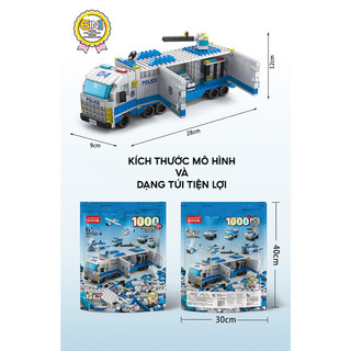 [LeLe Brothers] Đồ chơi thông minh cho bé lắp ráp SWAT CITY cảnh sát cứu hoả may bay tàu chiến mô hình 1000 PCS