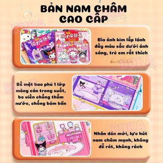 Sách Dán Nam Châm Từ tính Kuromi Capybara Size to - Sổ dán từ tính Kuromi Melody Hoạt Hình Cho Trẻ Em