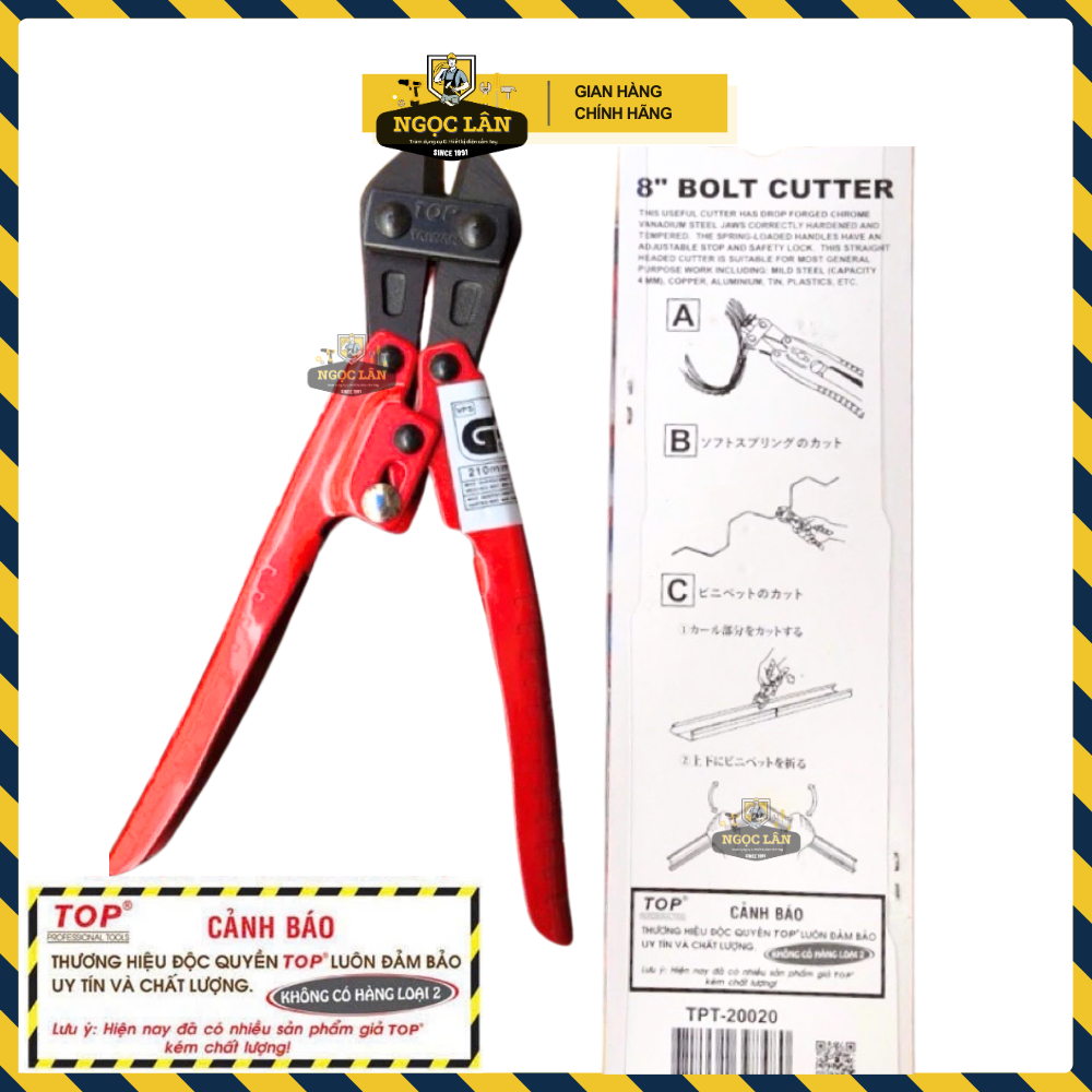 [Chính hãng TOP] Kìm cộng lực, kéo cắt sắt mini 8" TOP Đài Loan cao cấp TPT-20020