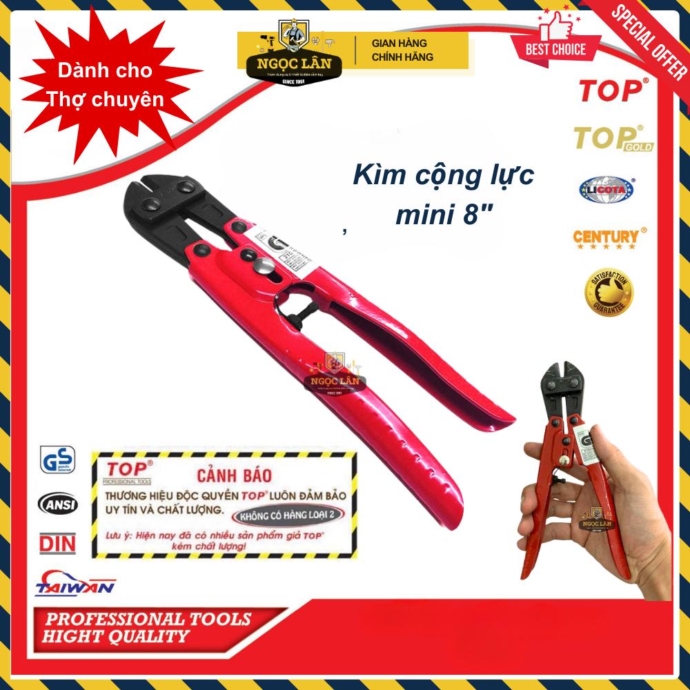 [Chính hãng TOP] Kìm cộng lực, kéo cắt sắt mini 8" TOP Đài Loan cao cấp TPT-20020