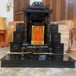 [TRÀM] Bàn thờ ông địa tủ thờ thần tài gỗ tràm mái ngói chùa 2 tầng 4D sơn đen đẹp rẻ gia công 48cm 60cm — ảnh 5