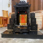 [TRÀM] Bàn thờ ông địa tủ thờ thần tài gỗ tràm mái ngói chùa 2 tầng 4D sơn đen đẹp rẻ gia công 48cm 60cm — ảnh 3