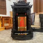 [TRÀM] Bàn thờ ông địa tủ thờ thần tài gỗ tràm mái ngói chùa 2 tầng 4D sơn đen đẹp rẻ gia công 48cm 60cm — ảnh 4