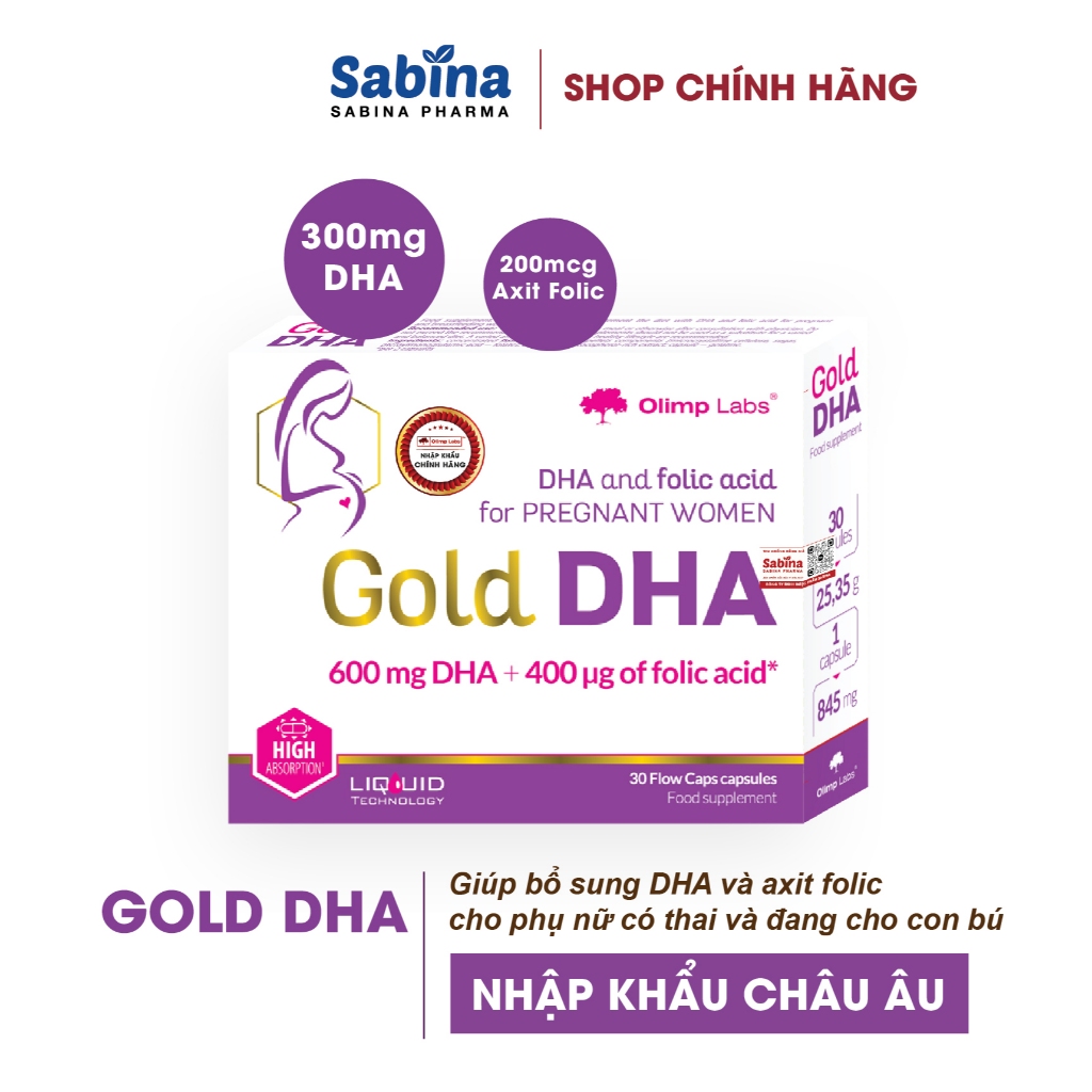 Ảnh 2H Gold DHA - Thực Phẩm Bảo Vệ Sức Khỏe cho mẹ bầu và sau sinh nuôi con bú hỗ trợ bổ sung DHA và axit folic 3