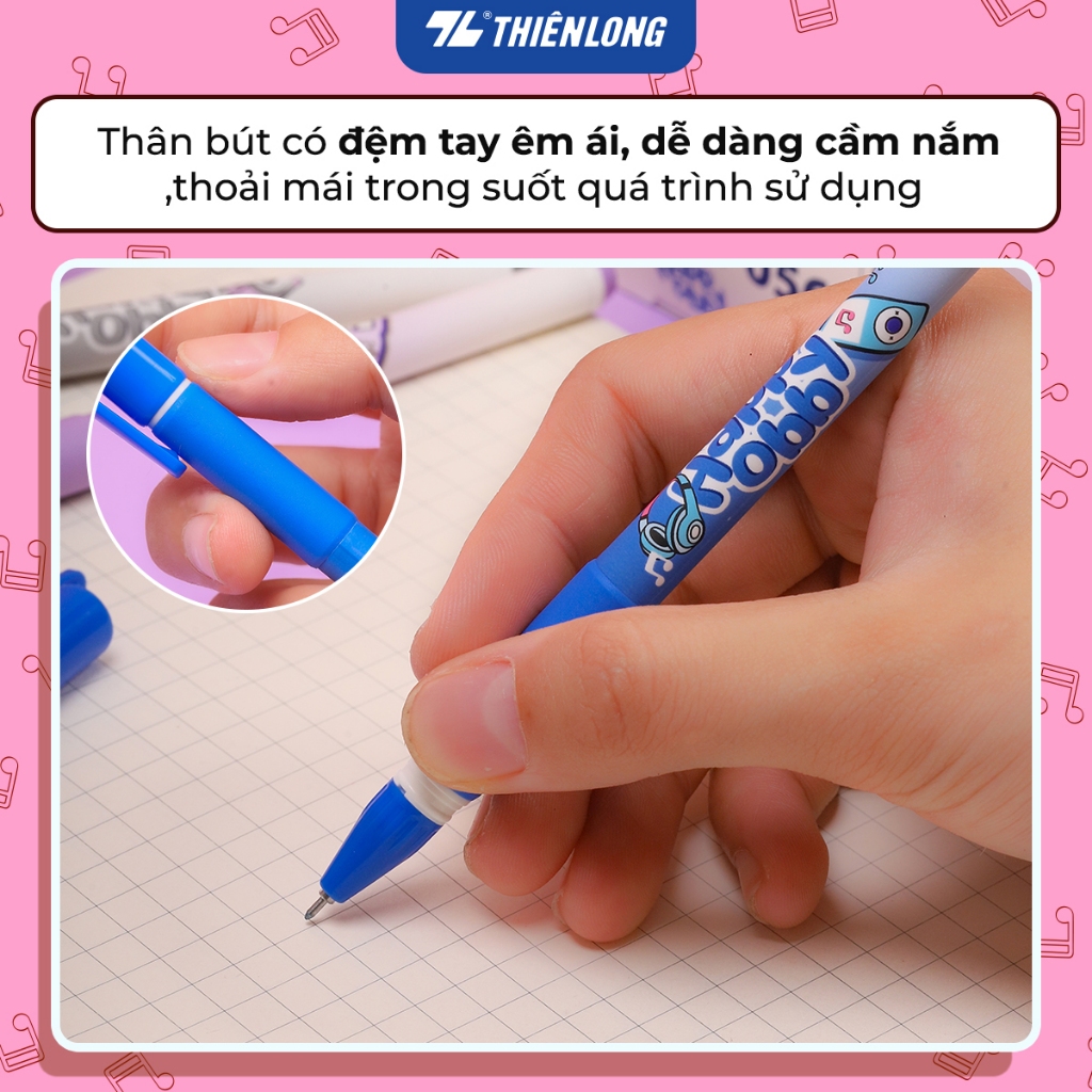 Combo 5/10/20 Bút gel Thiên Long Happ Obby GEL-056 - Nét viết 0.5mm, đệm tay êm ái, mực đều và liên tục | BigBuy360 - bigbuy360.vn