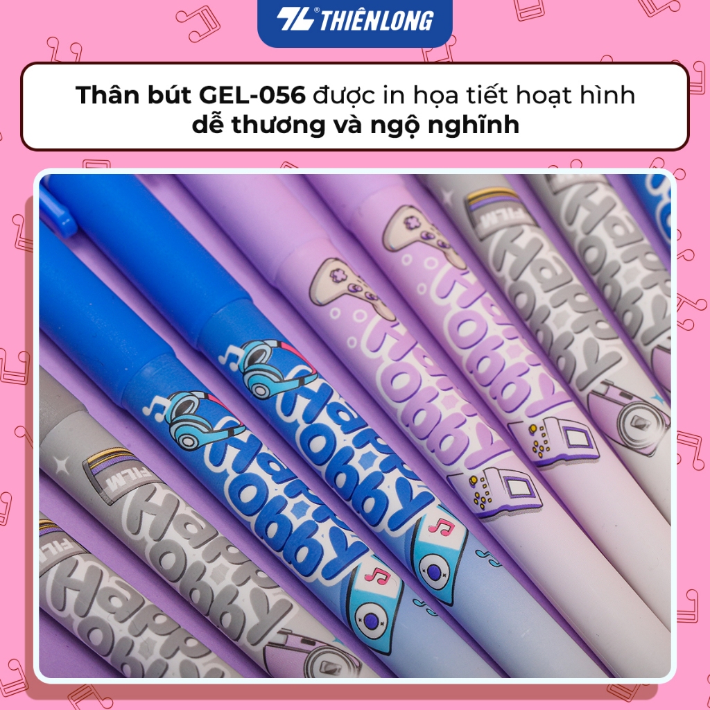 Combo 5/10/20 Bút gel Thiên Long Happ Obby GEL-056 - Nét viết 0.5mm, đệm tay êm ái, mực đều và liên tục | BigBuy360 - bigbuy360.vn