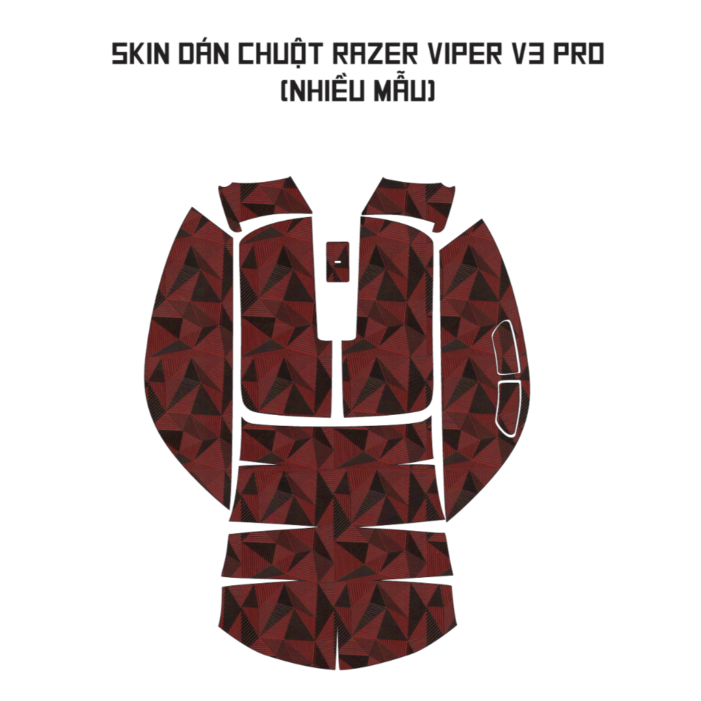 Skin vân nổi dán chuột Razer Viper V3 Pro (nhiều mẫu) | Film 3M chống trượt | Custom theo yêu cầu