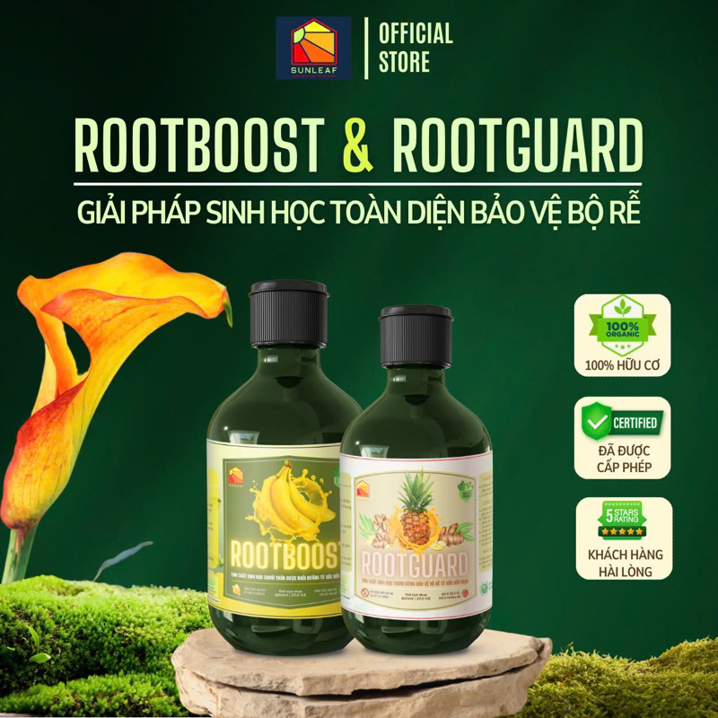 Combo Kích Rễ & Kích Mầm | Giảm Nấm Rễ, Thối Rễ | 100% Hữu Cơ | Rau, Phong Lan, Hoa Hồng | SUNLEAF